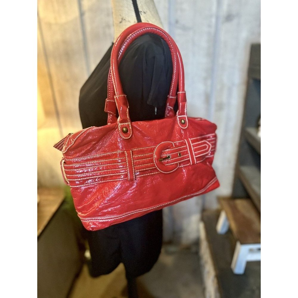 Rare Retro Y2K RED by Marc Ecko Red Patent Leather Belt Purse